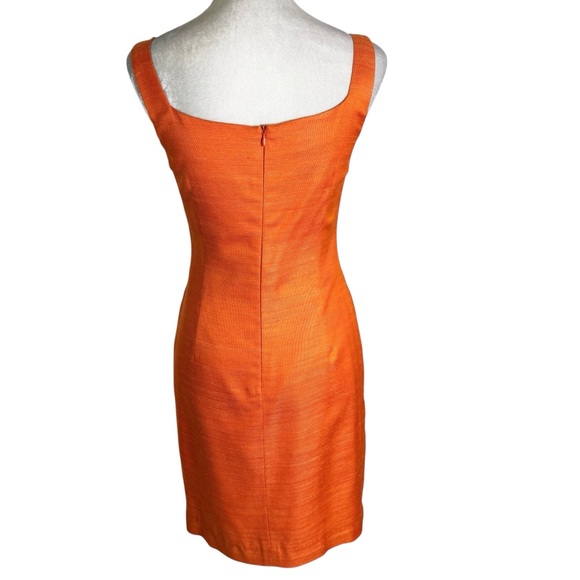 Akris Sleeveless Silk Shift Dress Orange Size 6 - Picture 4 of 9